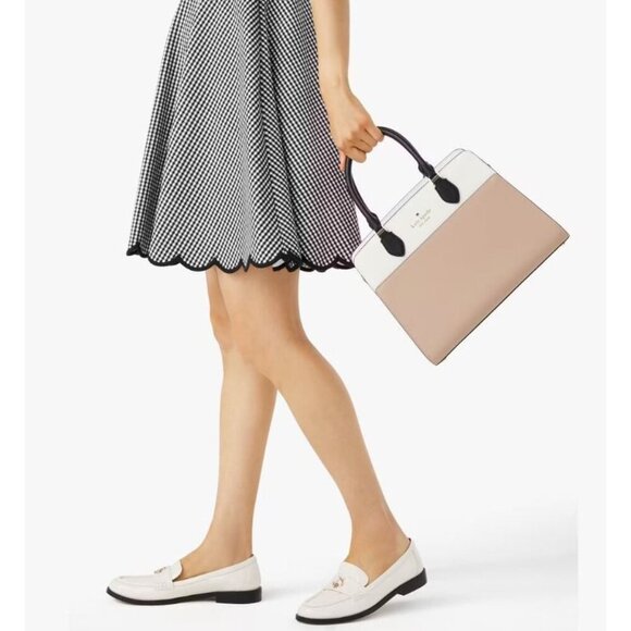 Kate Spade Womens Hazelnut Leather Madison Zip Medium Satchel Handbag New - Picture 2 of 9